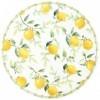 6 lielas papīra šķīvji, 33 cm, dizains "Citronu koks".
