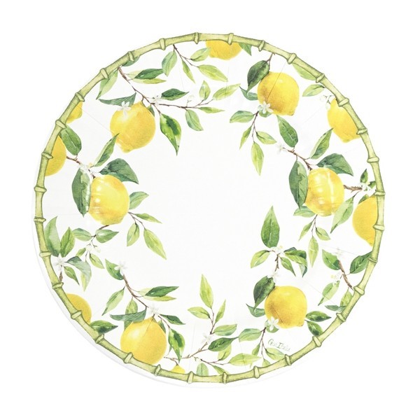 8 papīra šķīvji, 27 cm, dizains "Citronu koks".