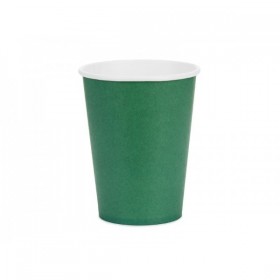 Papīra glāzes, tumši zaļas, 250 ml., 6 gab. — svētku dekorēšanai, galda noformēšanai un ballītēm