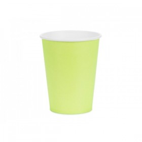 Papīra glāzes, gaiši zaļas, 250 ml., 6 gab. — svētku dekorēšanai, galda noformēšanai un ballītēm