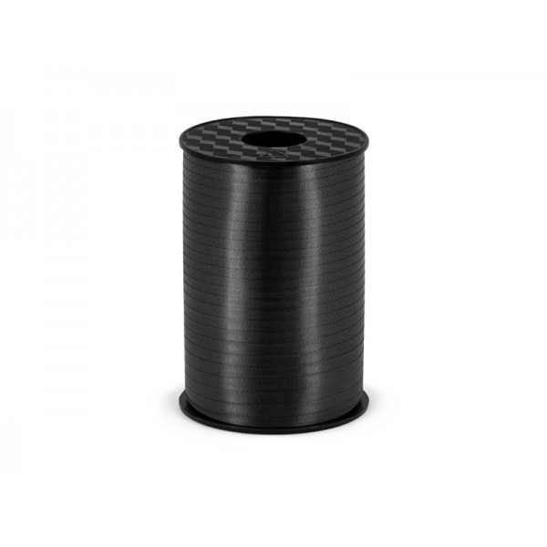 Plastmasas lente dāvanām un baloniem, melna, 5 mm x 225 m — svētku dekorēšanai, galda noformēšanai un ballītēm