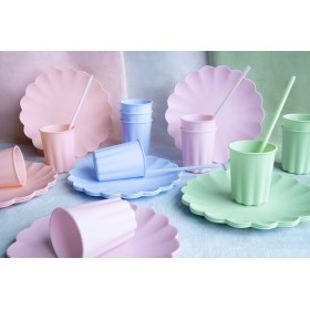 Plastmasas salmiņi, 23 cm, zili, 12 gab. — svētku dekorēšanai, galda noformēšanai un ballītēm 