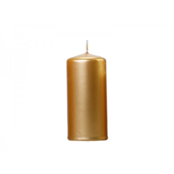 Kolonnas svece, zelta, 12 x 6 cm — svētku dekorēšanai, galda noformēšanai un ballītēm