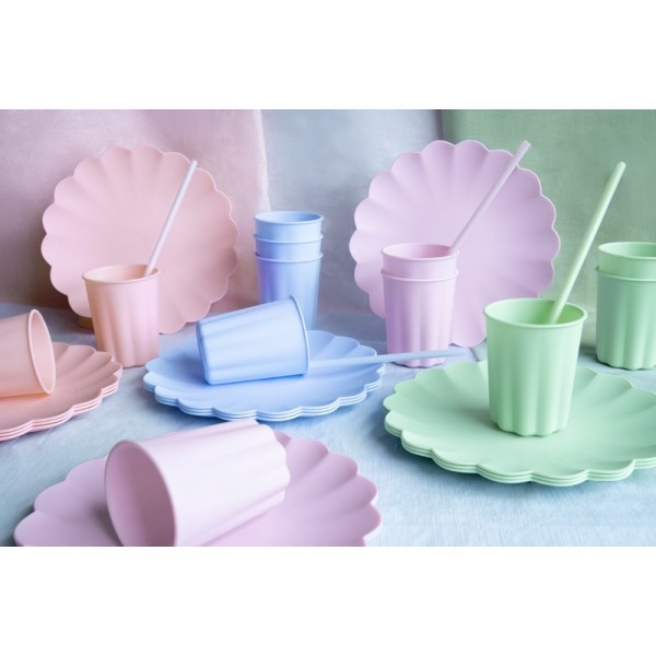 Plastmasas salmiņi, 23 cm, zili, 12 gab. — svētku dekorēšanai, galda noformēšanai un ballītēm