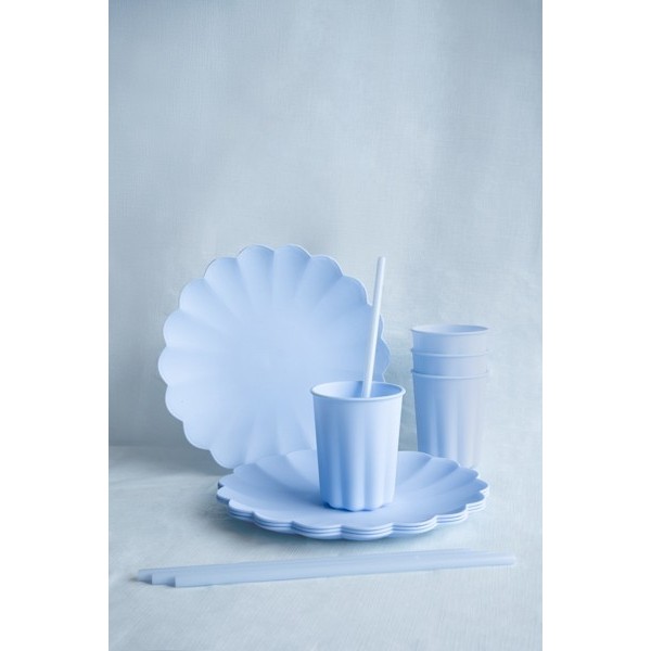 Plastmasas salmiņi, 23 cm, zili, 12 gab. — svētku dekorēšanai, galda noformēšanai un ballītēm