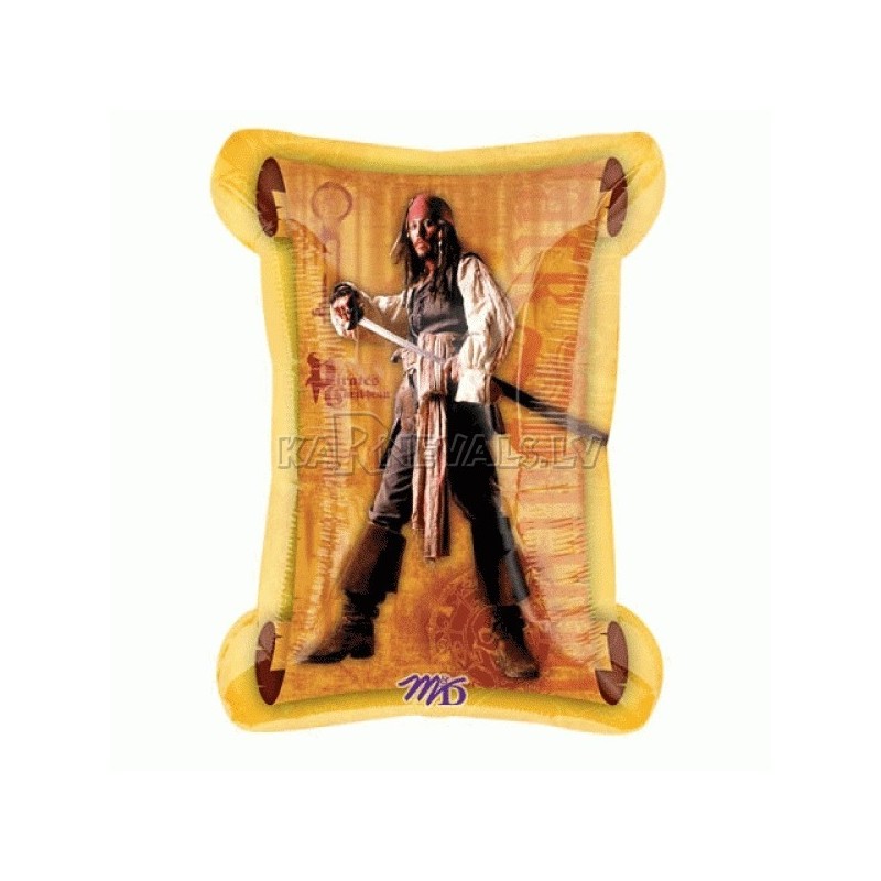 19"/48 x 34"/86 cm  folija balons, Pirates of the Caribbean Captain Jack