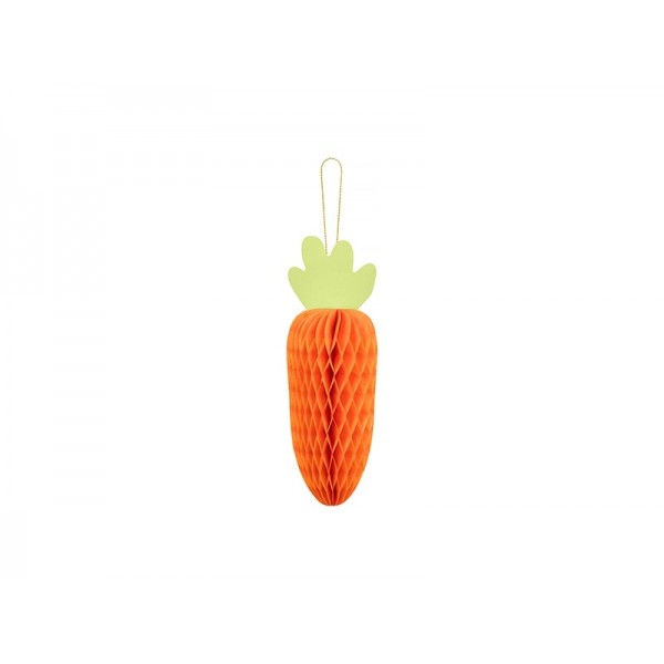 Papīra dekorācija Burkāns oranžā krāsā, augstums 20 cm