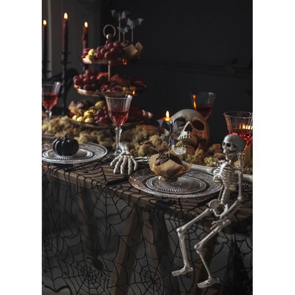 Скатерть в виде паутины, черная, 135 x 180см
