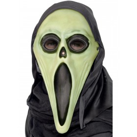 Tumsā spīdoša Screamer maska, melnbalta 