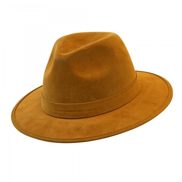 Коричневая винтажная шляпа Fedora под замшу