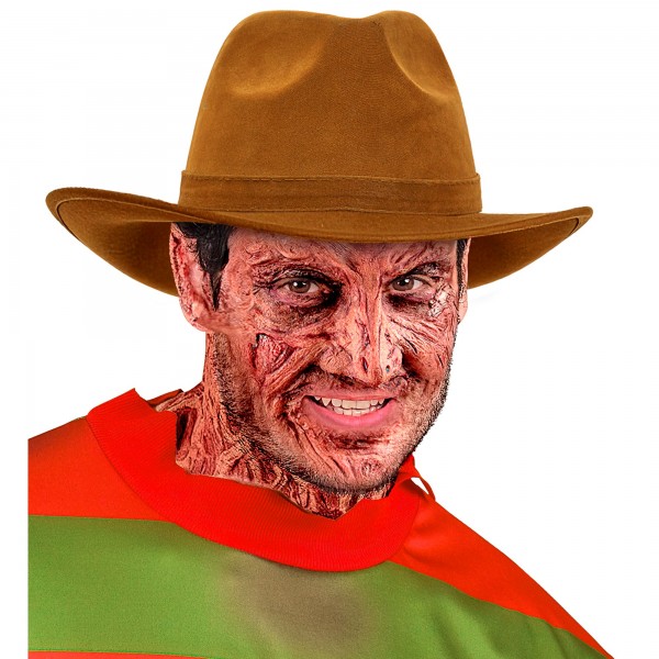 Brūna vintage Fedora cepure ar zamšādas izskatu