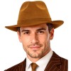 Коричневая винтажная шляпа Fedora под замшу