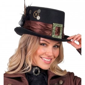Steampunk filca cilindrs