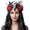 Цилиндр Voodoo с черепом грифа и цветами