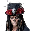 Voodoo cilindrs ar grifa galvaskausu un ziediem
