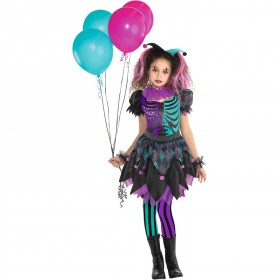 Bērnu biedējošā arlekīna Haunted Harlequin kostīms
