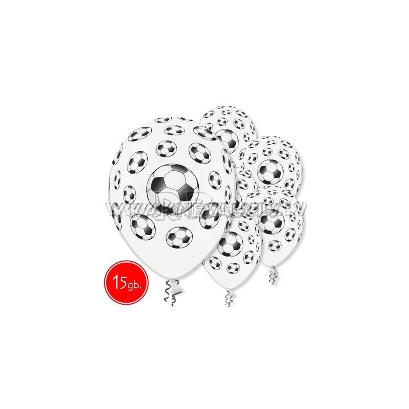 12"/30 cm lateksa baloni, Futbola bumba, 15 gab.