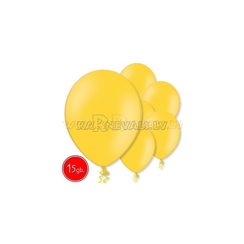10.5"/27cm  lateksa balons, pastels, spilgti dzeltens,  15 gab. 