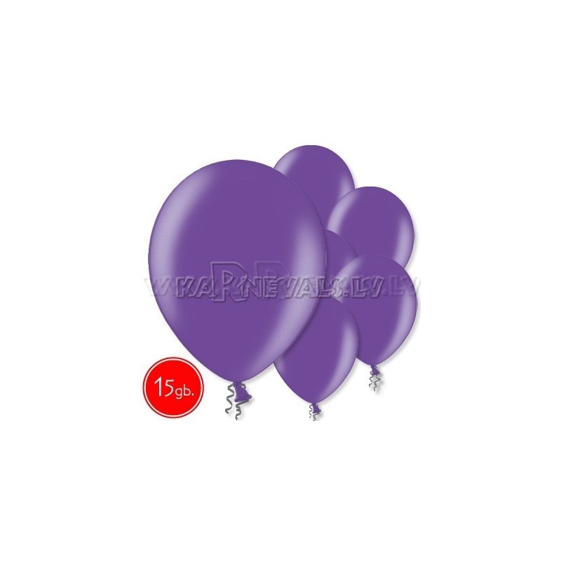 12"/30cm lateksa balons, metalliks, purpurs, 15 gab.