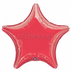 18"/45см шар из фольги, Звезда, цет - красный