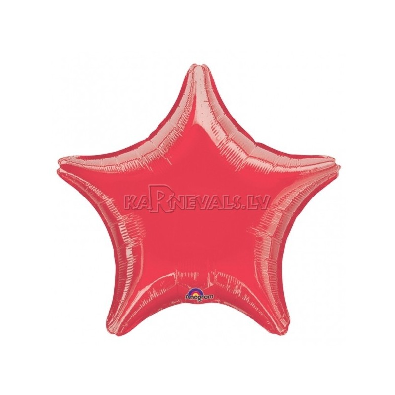 18"/45cm, folija balons,  Zvaigzne, sarkans