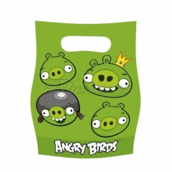 Пакеты  для упаковки подарков  Тема: Angry Birds 6 шт