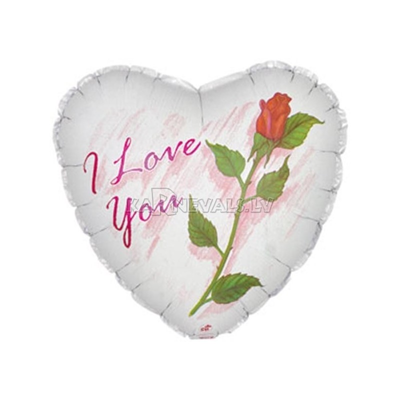 Folija balons, 18"/45cm, , I Love You,  Rose