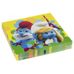 Dekoratīvais papīra salvetes Tēma: Smurfs Movie  32.7cm х 32,7cm 16.gab.