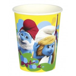 Komplekts no  papīra glāzes ar rakstu. Tēma - Smurfs Movie, 226 ml, 8 gab