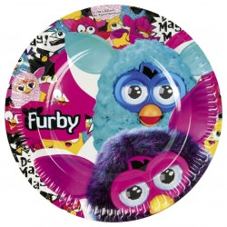 Набор бумажных тарелок﻿ с рисунком.Тема  - Furby, 22.8 см, 8 шт