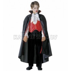 Vampīra kostīms (128cm) - krekls ar vesti, tauriņš, bikses, apmetnis