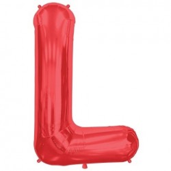 Burtu balons sarkanās krāsa﻿  "L",  87cm, folijas figūra paredzēta piepūšanai ar hēliju
