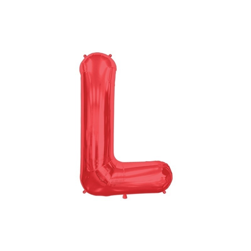 Burtu balons sarkanās krāsa﻿  "L",  87cm, folijas figūra paredzēta piepūšanai ar hēliju