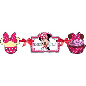 Baneris no papīra dzimšanas dienas ballītei Minnie pele