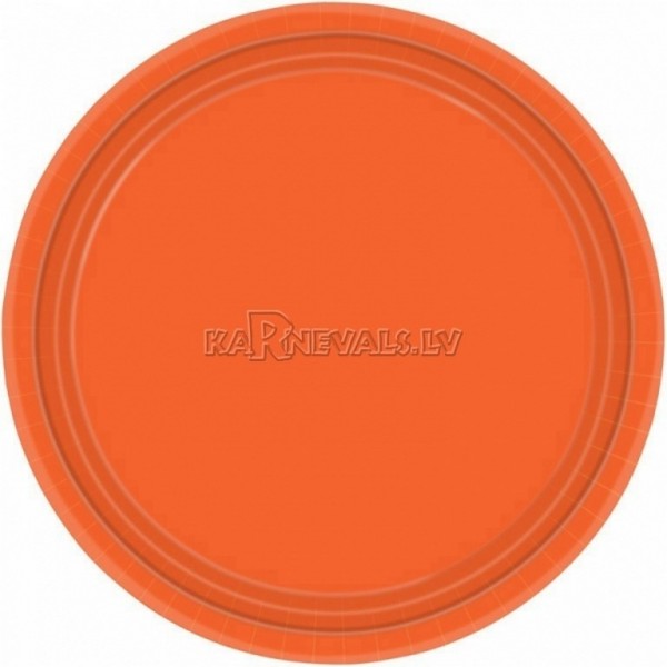 Oranžs papīra šķīvji  23 cm, 8 gab