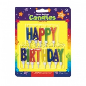 Набор свечей  с подсвечниками для торта,  "Happy birthday"﻿