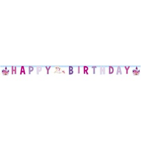 Papīra  burtu virtene "Happy Birthday" UNICORN svētku atribūtika