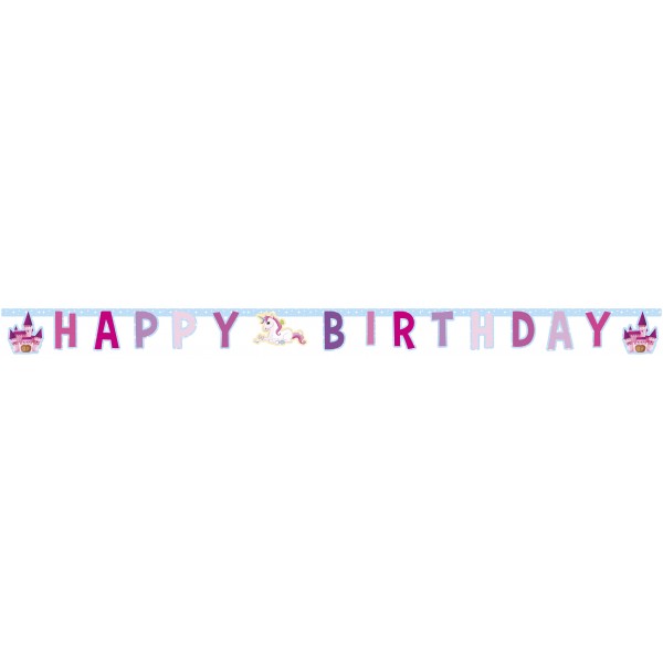 Бумажная гирлянда буквы "Happy Birthday"  UNICORN