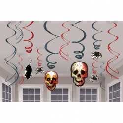 12 Swirl decorations creepy carnevil 12,7/22,8 cm