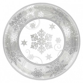 8 Plates sparkling snowflake 18 cm